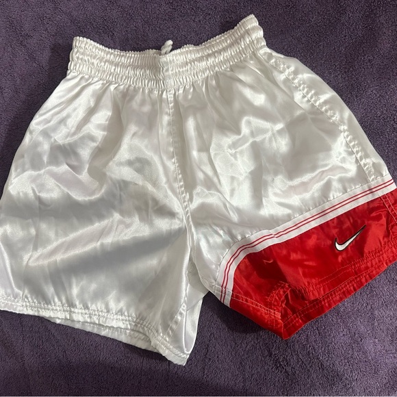 Nike Pants - Nike White Shorts with Red Accent Panel